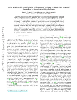 Noisy Tensor Ring approximation for computing gradients of Variational
  Quantum Eigensolver for Combinatorial Optimization