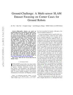 Ground-Challenge: A Multi-sensor SLAM Dataset Focusing on Corner Cases
  for Ground Robots
