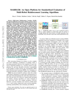 MARBLER: An Open Platform for Standardized Evaluation of Multi-Robot
  Reinforcement Learning Algorithms