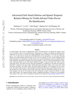 Adversarial Self-Attack Defense and Spatial-Temporal Relation Mining for
  Visible-Infrared Video Person Re-Identification