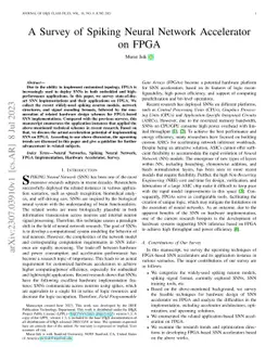 A Survey of Spiking Neural Network Accelerator on FPGA