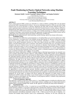 Fault Monitoring in Passive Optical Networks using Machine Learning
  Techniques