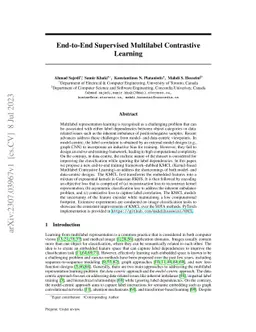 End-to-End Supervised Multilabel Contrastive Learning