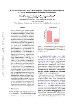 A Stitch in Time Saves Nine: Detecting and Mitigating Hallucinations of
  LLMs by Validating Low-Confidence Generation