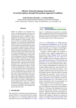 Affective Natural Language Generation of Event Descriptions through
  Fine-grained Appraisal Conditions