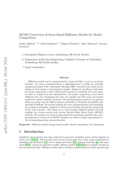 MCMC-Correction of Score-Based Diffusion Models for Model Composition
