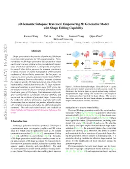 3D Semantic Subspace Traverser: Empowering 3D Generative Model with
  Shape Editing Capability