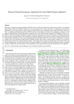 Dynamic Domain Discrepancy Adjustment for Active Multi-Domain Adaptation