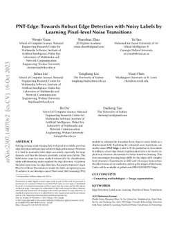 PNT-Edge: Towards Robust Edge Detection with Noisy Labels by Learning
  Pixel-level Noise Transitions