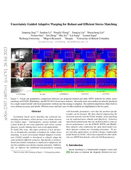 Uncertainty Guided Adaptive Warping for Robust and Efficient Stereo
  Matching
