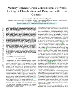Memory-Efficient Graph Convolutional Networks for Object Classification
  and Detection with Event Cameras