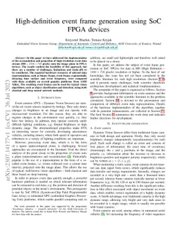 High-definition event frame generation using SoC FPGA devices