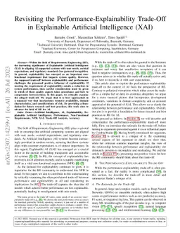 Revisiting the Performance-Explainability Trade-Off in Explainable
  Artificial Intelligence (XAI)