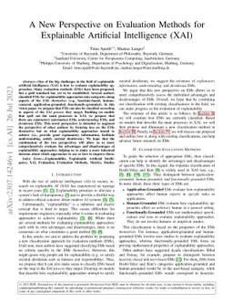 A New Perspective on Evaluation Methods for Explainable Artificial
  Intelligence (XAI)
