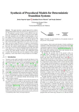 Synthesis of Procedural Models for Deterministic Transition Systems