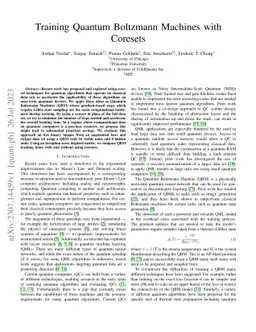 Training Quantum Boltzmann Machines with Coresets