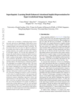 SuperInpaint: Learning Detail-Enhanced Attentional Implicit
  Representation for Super-resolutional Image Inpainting