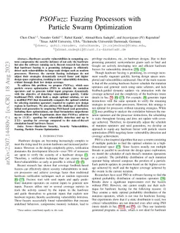 PSOFuzz: Fuzzing Processors with Particle Swarm Optimization
