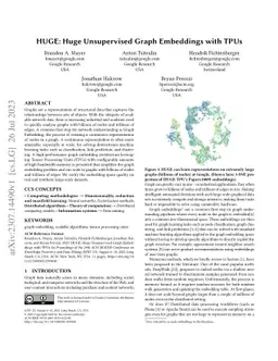HUGE: Huge Unsupervised Graph Embeddings with TPUs
