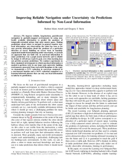 Improving Reliable Navigation under Uncertainty via Predictions Informed
  by Non-Local Information