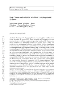 Bug Characterization in Machine Learning-based Systems
