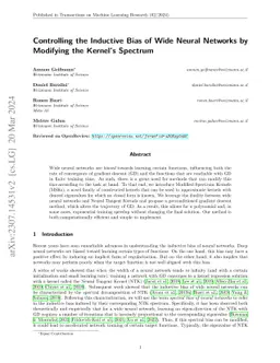 Controlling the Inductive Bias of Wide Neural Networks by Modifying the
  Kernel's Spectrum