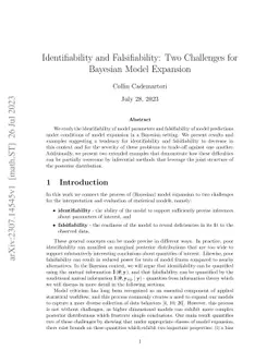 Identifiability and Falsifiability: Two Challenges for Bayesian Model
  Expansion