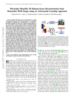 Physically Plausible 3D Human-Scene Reconstruction from Monocular RGB
  Image using an Adversarial Learning Approach