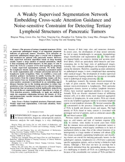 A Weakly Supervised Segmentation Network Embedding Cross-scale Attention
  Guidance and Noise-sensitive Constraint for Detecting Tertiary Lymphoid
  Structures of Pancreatic Tumors
