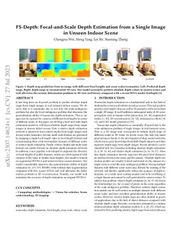FS-Depth: Focal-and-Scale Depth Estimation from a Single Image in Unseen
  Indoor Scene