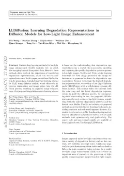 LLDiffusion: Learning Degradation Representations in Diffusion Models
  for Low-Light Image Enhancement