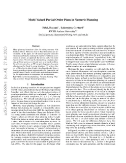 Multi-Valued Partial Order Plans in Numeric Planning