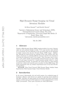High Dynamic Range Imaging via Visual Attention Modules