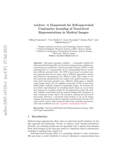 vox2vec: A Framework for Self-supervised Contrastive Learning of
  Voxel-level Representations in Medical Images