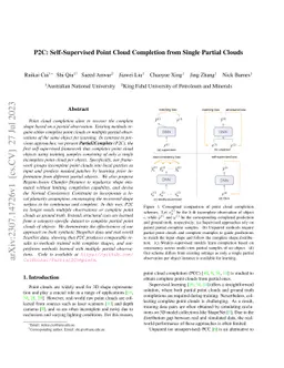 P2C: Self-Supervised Point Cloud Completion from Single Partial Clouds