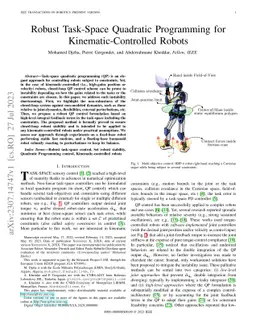 Robust Task-Space Quadratic Programming for Kinematic-Controlled Robots