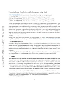 Semantic Image Completion and Enhancement using GANs