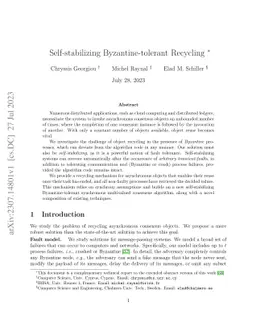 Self-stabilizing Byzantine-tolerant Recycling