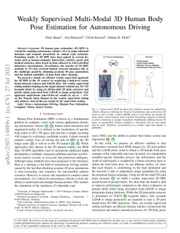 Weakly Supervised Multi-Modal 3D Human Body Pose Estimation for
  Autonomous Driving