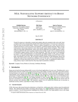 NSA: Naturalistic Support Artifact to Boost Network Confidence
