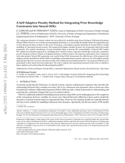 A Self-Adaptive Penalty Method for Integrating Prior Knowledge
  Constraints into Neural ODEs