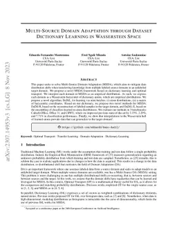 Multi-Source Domain Adaptation through Dataset Dictionary Learning in
  Wasserstein Space