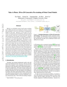 Take-A-Photo: 3D-to-2D Generative Pre-training of Point Cloud Models