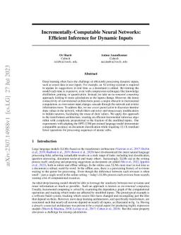 Incrementally-Computable Neural Networks: Efficient Inference for
  Dynamic Inputs