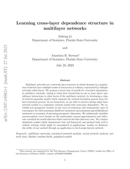 Learning cross-layer dependence structure in multilayer networks