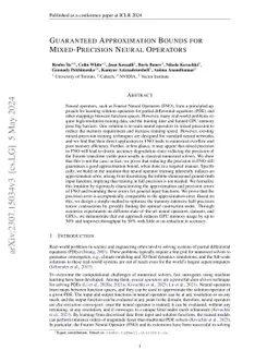 Guaranteed Approximation Bounds for Mixed-Precision Neural Operators