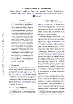 A Geometric Notion of Causal Probing