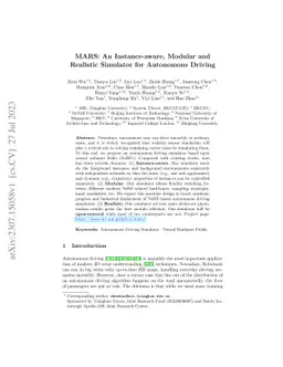 MARS: An Instance-aware, Modular and Realistic Simulator for Autonomous
  Driving