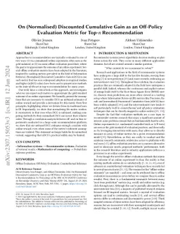 On (Normalised) Discounted Cumulative Gain as an Off-Policy Evaluation
  Metric for Top-$n$ Recommendation