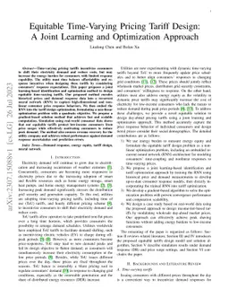 Equitable Time-Varying Pricing Tariff Design: A Joint Learning and
  Optimization Approach